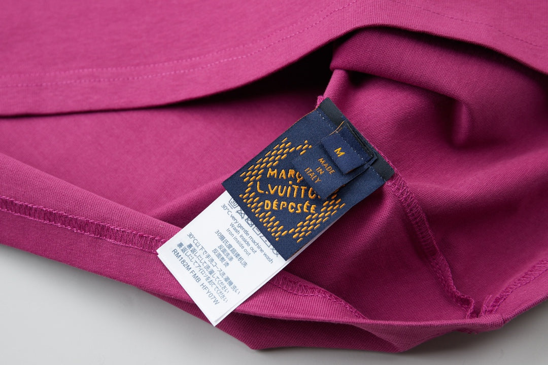 260106 New high-quality letter towel fabric hot diamond T-shirt