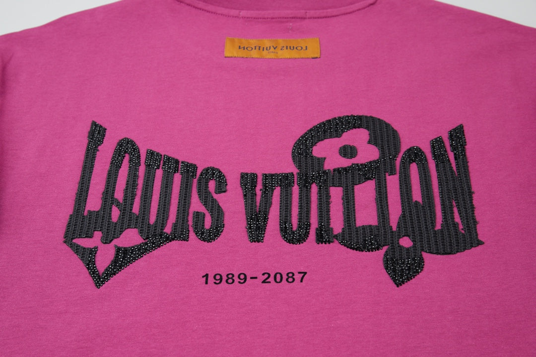 260106 New high-quality letter towel fabric hot diamond T-shirt