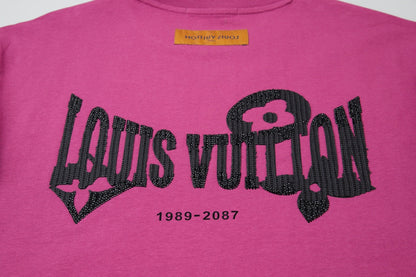 260106 New high-quality letter towel fabric hot diamond T-shirt