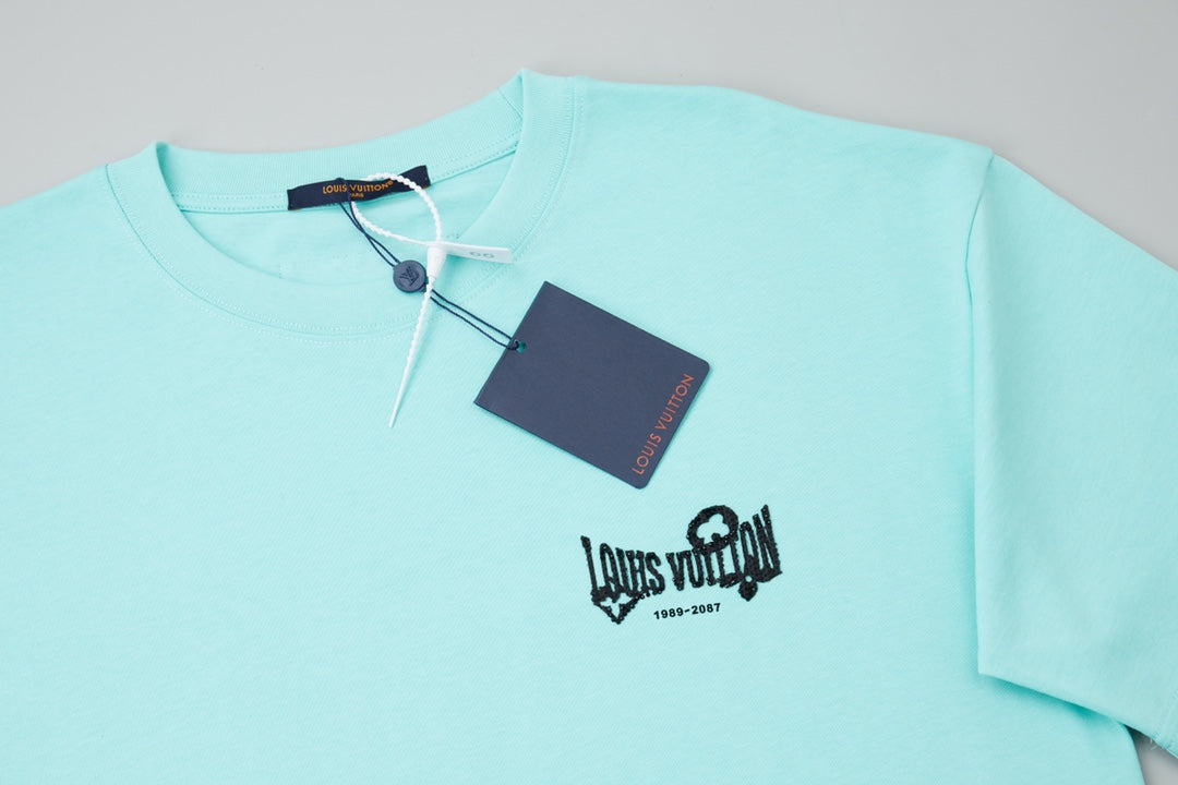 260106 New high-quality letter towel fabric hot diamond T-shirt
