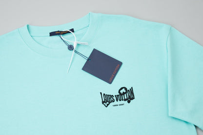 260106 New high-quality letter towel fabric hot diamond T-shirt