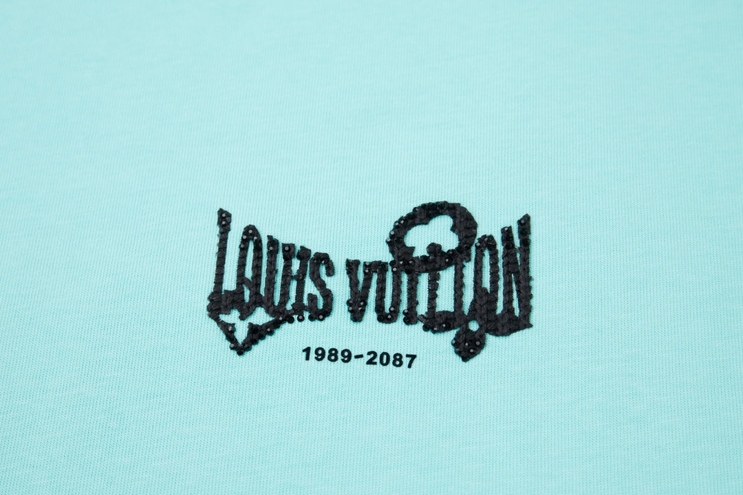 260106 New high-quality letter towel fabric hot diamond T-shirt