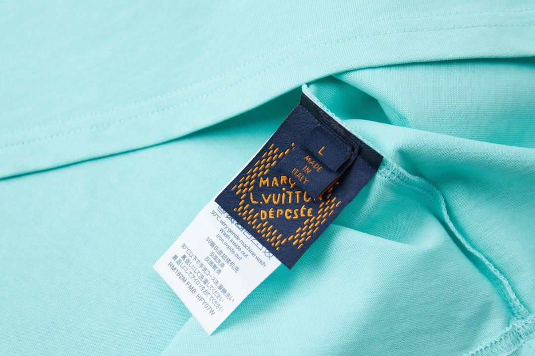 260106 New high-quality letter towel fabric hot diamond T-shirt