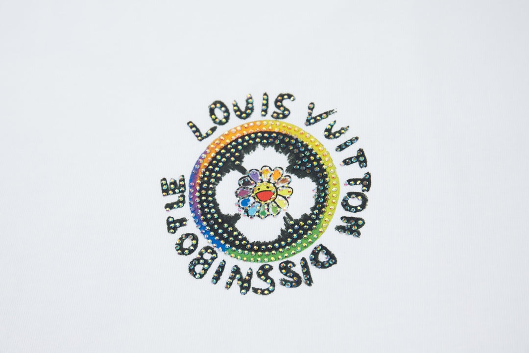 260106 New high-quality sunflower-patterned diamond T-shirt
