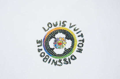 260106 New high-quality sunflower-patterned diamond T-shirt