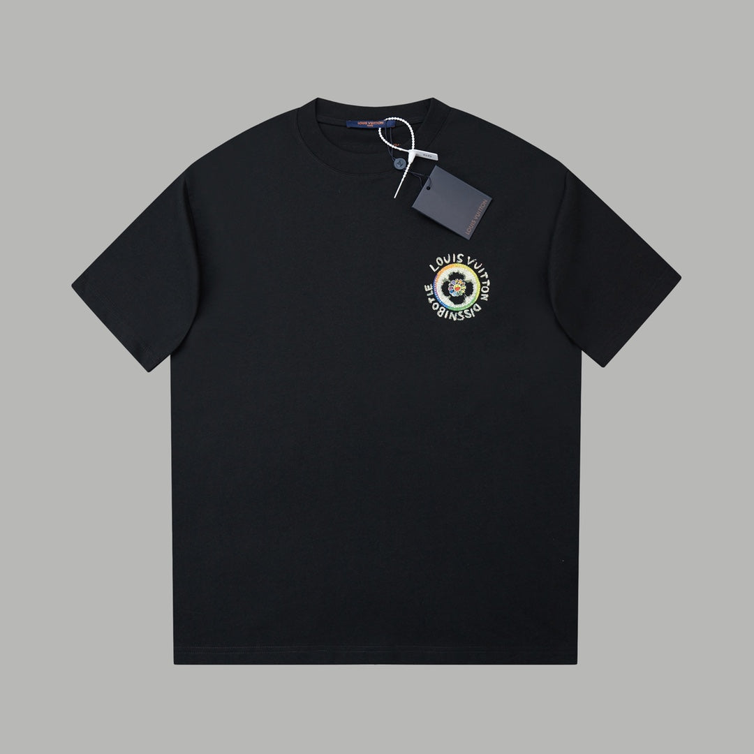 260106 New high-quality sunflower-patterned diamond T-shirt