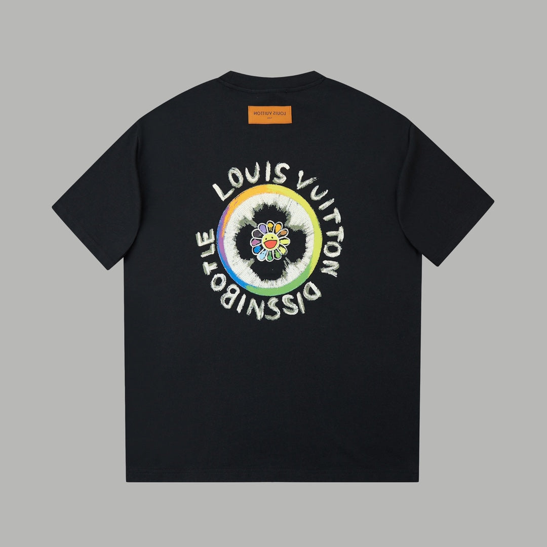 260106 New high-quality sunflower-patterned diamond T-shirt