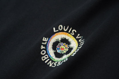 260106 New high-quality sunflower-patterned diamond T-shirt