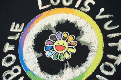 260106 New high-quality sunflower-patterned diamond T-shirt