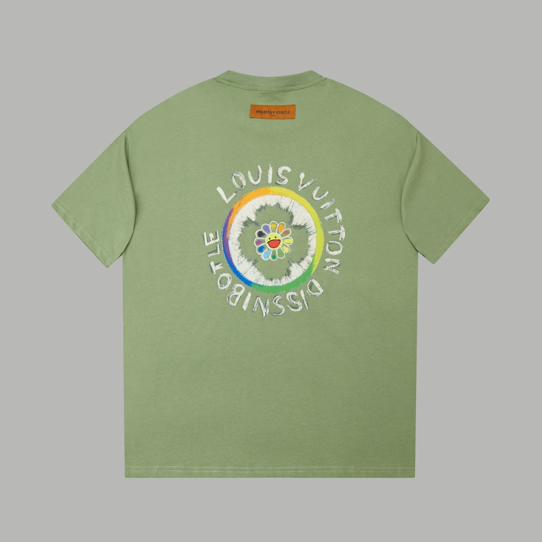 260106 New high-quality sunflower-patterned diamond T-shirt