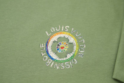 260106 New high-quality sunflower-patterned diamond T-shirt
