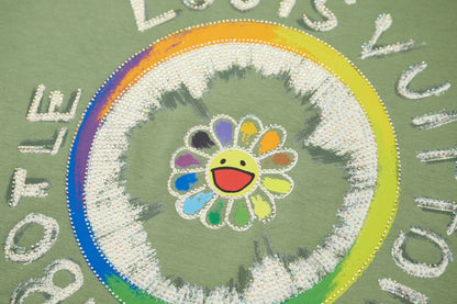 260106 New high-quality sunflower-patterned diamond T-shirt