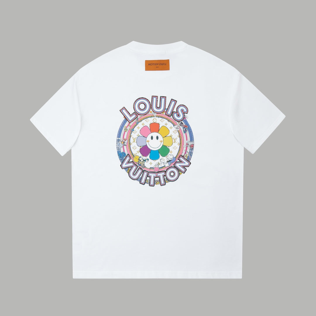 260106 New high-quality sunflower-patterned diamond T-shirt