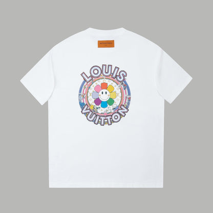 260106 New high-quality sunflower-patterned diamond T-shirt