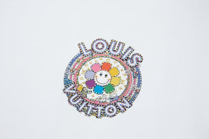 260106 New high-quality sunflower-patterned diamond T-shirt