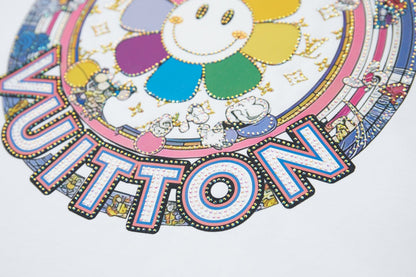 260106 New high-quality sunflower-patterned diamond T-shirt