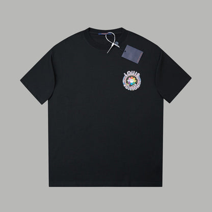 260106 New high-quality sunflower-patterned diamond T-shirt