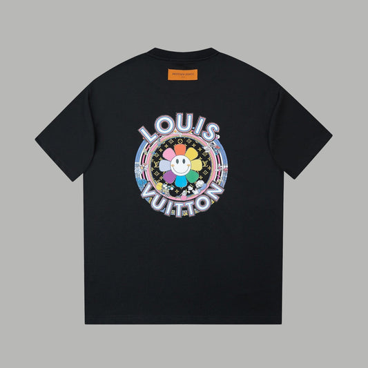 260106 New high-quality sunflower-patterned diamond T-shirt