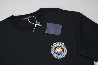 260106 New high-quality sunflower-patterned diamond T-shirt
