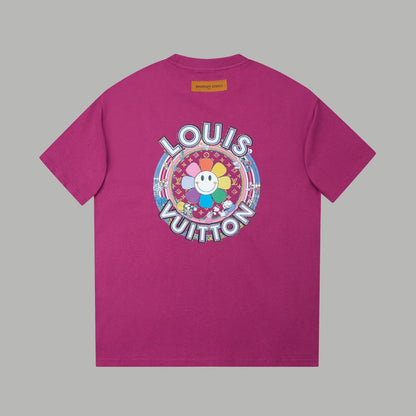 260106 New high-quality sunflower-patterned diamond T-shirt