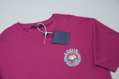 260106 New high-quality sunflower-patterned diamond T-shirt