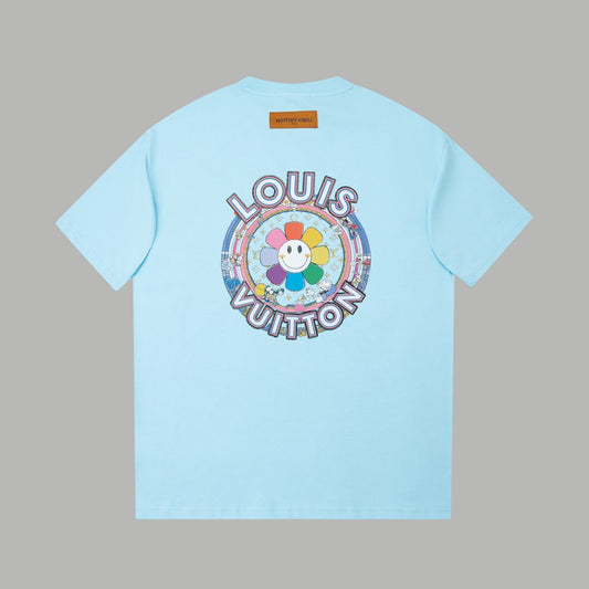 260106 New high-quality sunflower-patterned diamond T-shirt