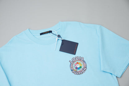 260106 New high-quality sunflower-patterned diamond T-shirt