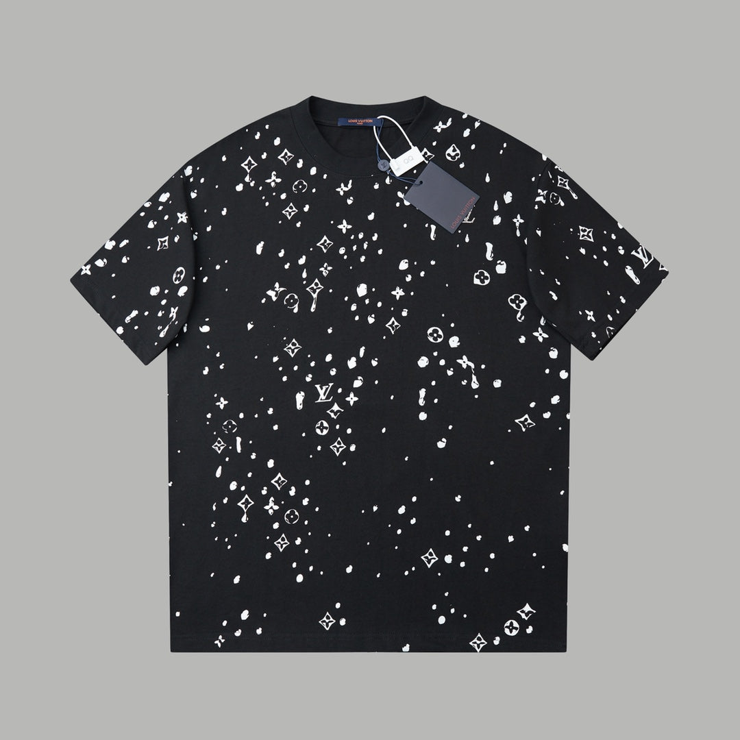 260106 New high-quality starry sky diamond embossed full-print T-shirt