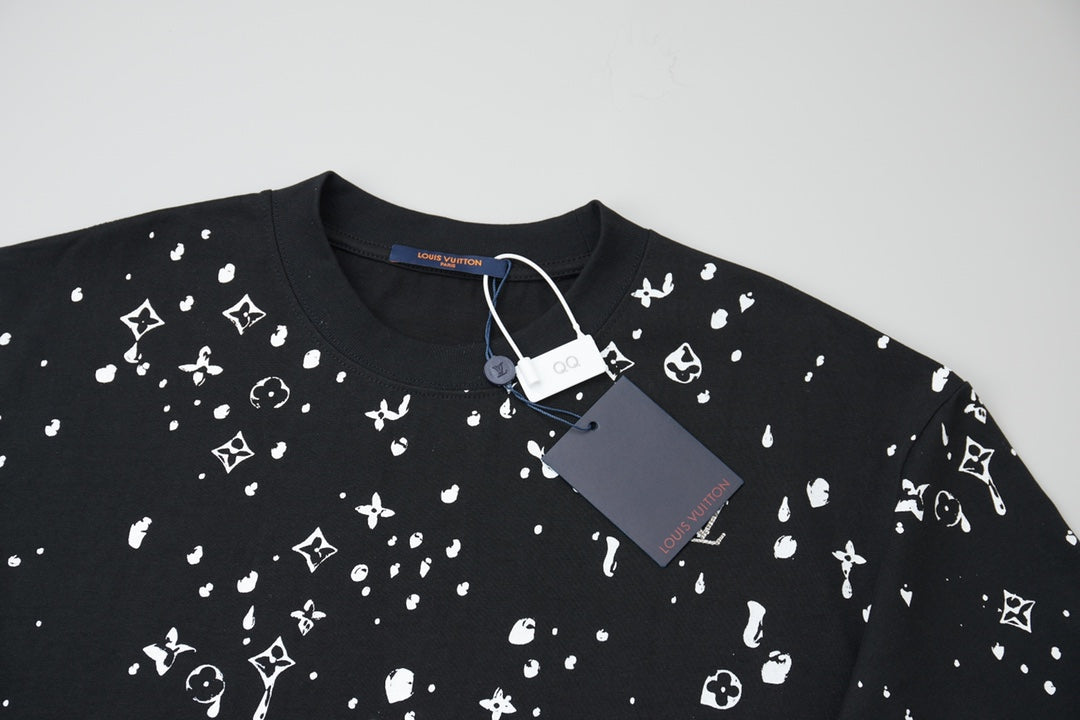 260106 New high-quality starry sky diamond embossed full-print T-shirt