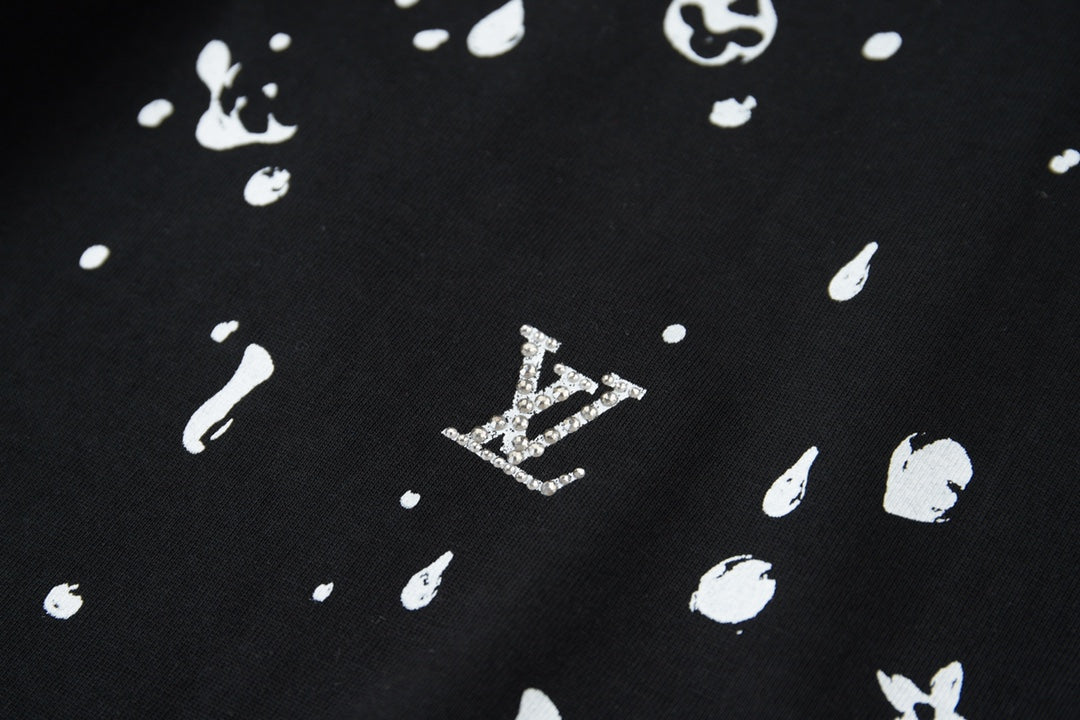 260106 New high-quality starry sky diamond embossed full-print T-shirt