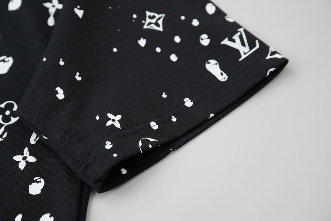 260106 New high-quality starry sky diamond embossed full-print T-shirt