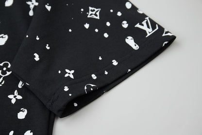 260106 New high-quality starry sky diamond embossed full-print T-shirt