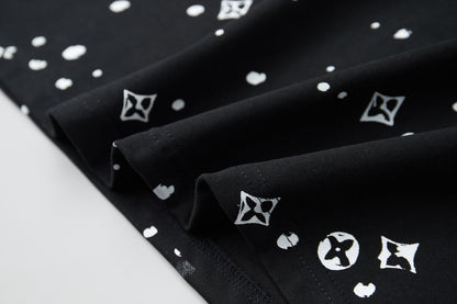 260106 New high-quality starry sky diamond embossed full-print T-shirt