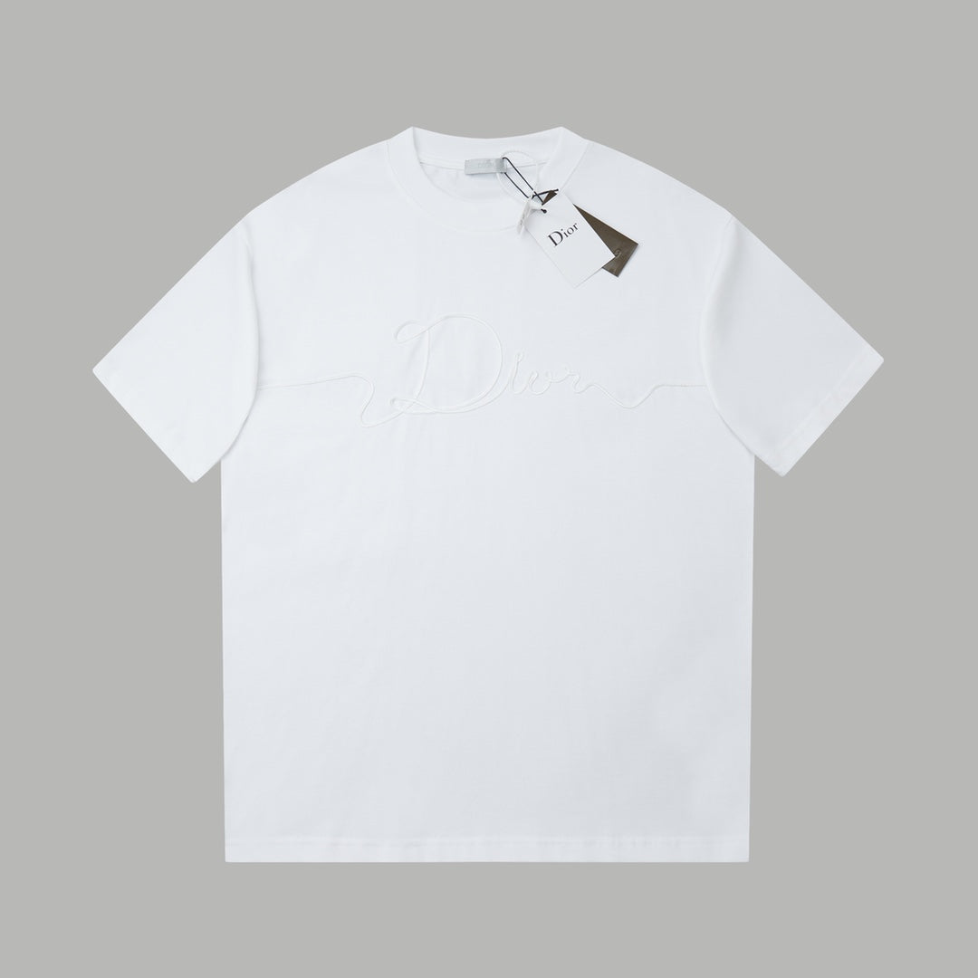 260106 New high-quality embroidered logo icon printed T-shirt