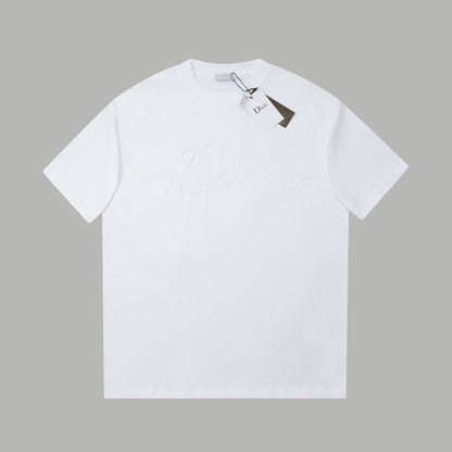 260106 New high-quality embroidered logo icon printed T-shirt
