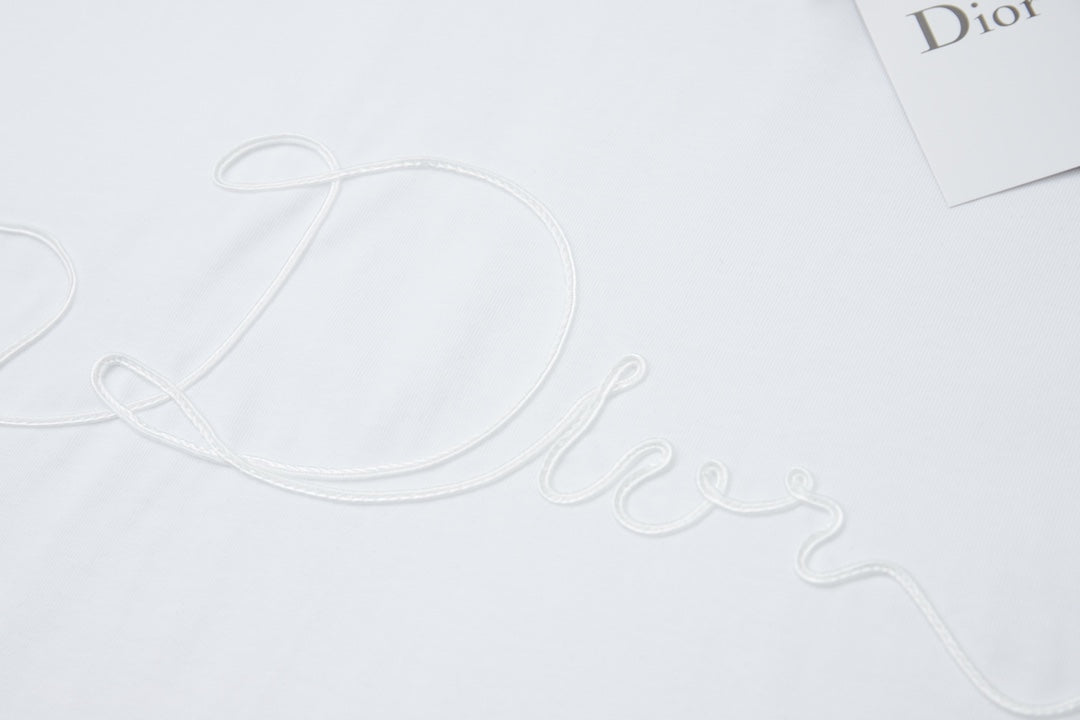260106 New high-quality embroidered logo icon printed T-shirt