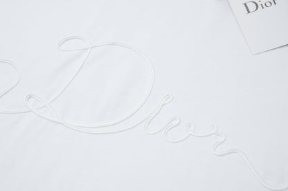 260106 New high-quality embroidered logo icon printed T-shirt