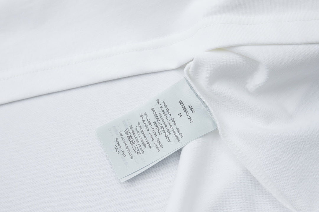 260106 New high-quality embroidered logo icon printed T-shirt