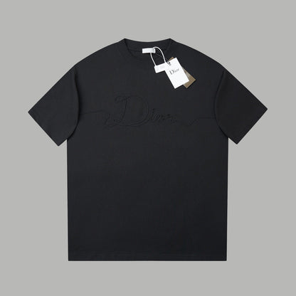 260106 New high-quality embroidered logo icon printed T-shirt
