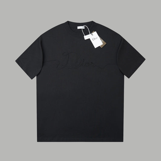 260106 New high-quality embroidered logo icon printed T-shirt