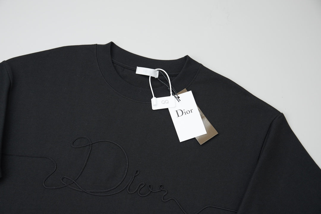 260106 New high-quality embroidered logo icon printed T-shirt