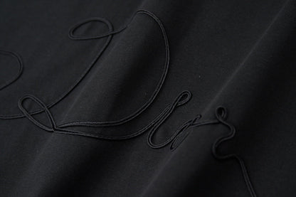 260106 New high-quality embroidered logo icon printed T-shirt