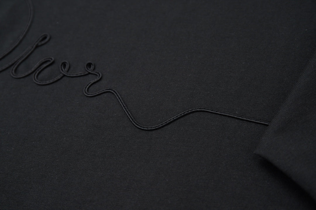 260106 New high-quality embroidered logo icon printed T-shirt