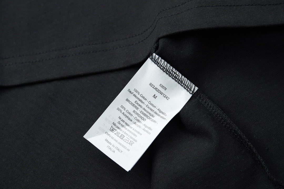 260106 New high-quality embroidered logo icon printed T-shirt