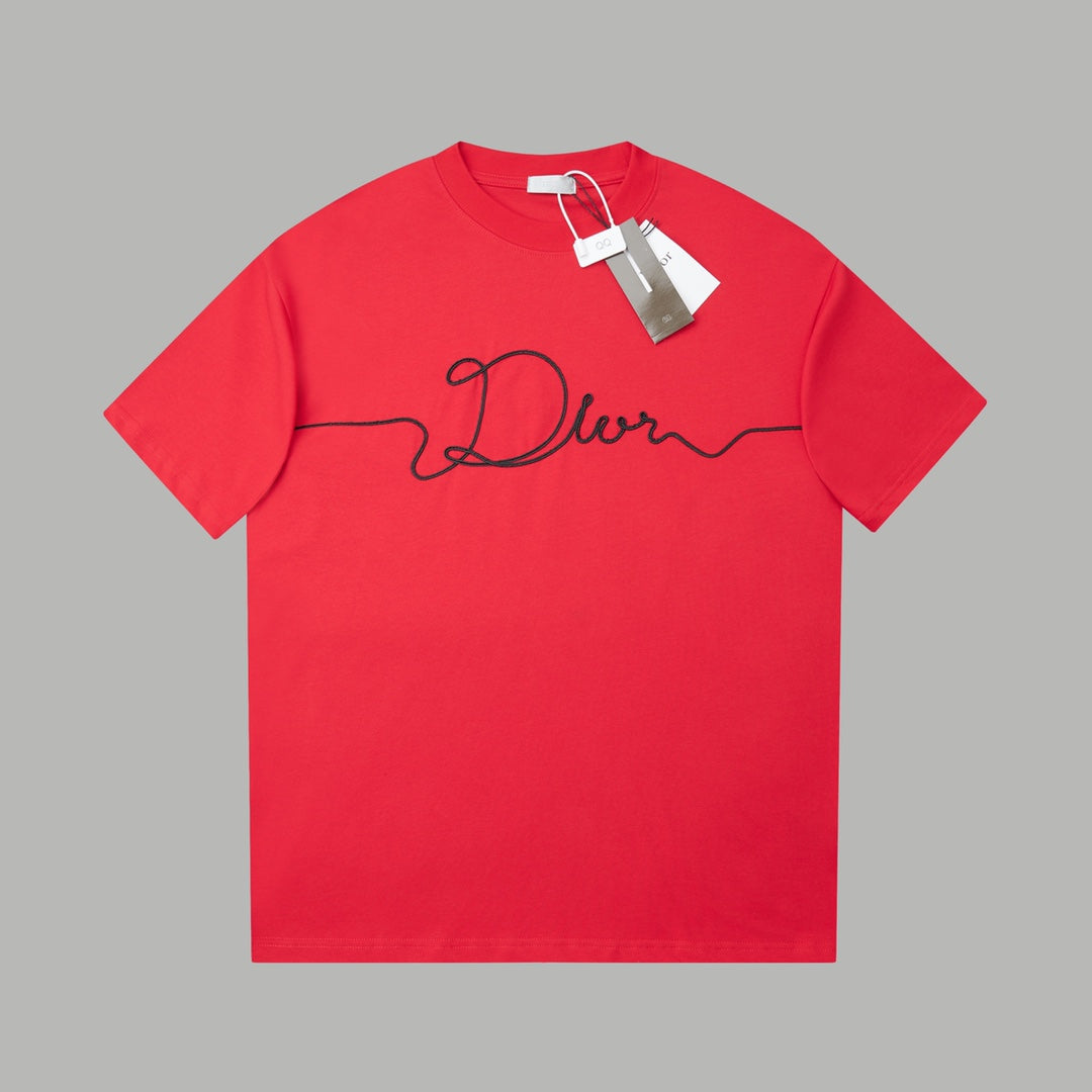 260106 New high-quality embroidered logo icon printed T-shirt