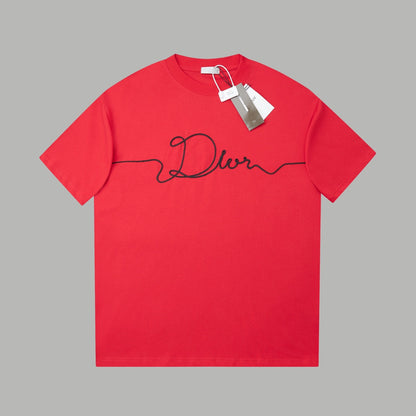 260106 New high-quality embroidered logo icon printed T-shirt