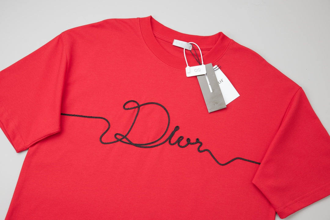 260106 New high-quality embroidered logo icon printed T-shirt