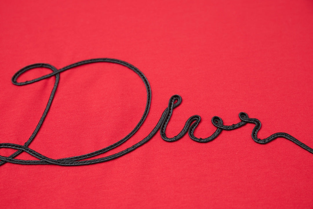 260106 New high-quality embroidered logo icon printed T-shirt