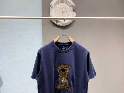 260106 New high-quality jacquard patch T-shirt
