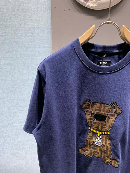 260106 New high-quality jacquard patch T-shirt